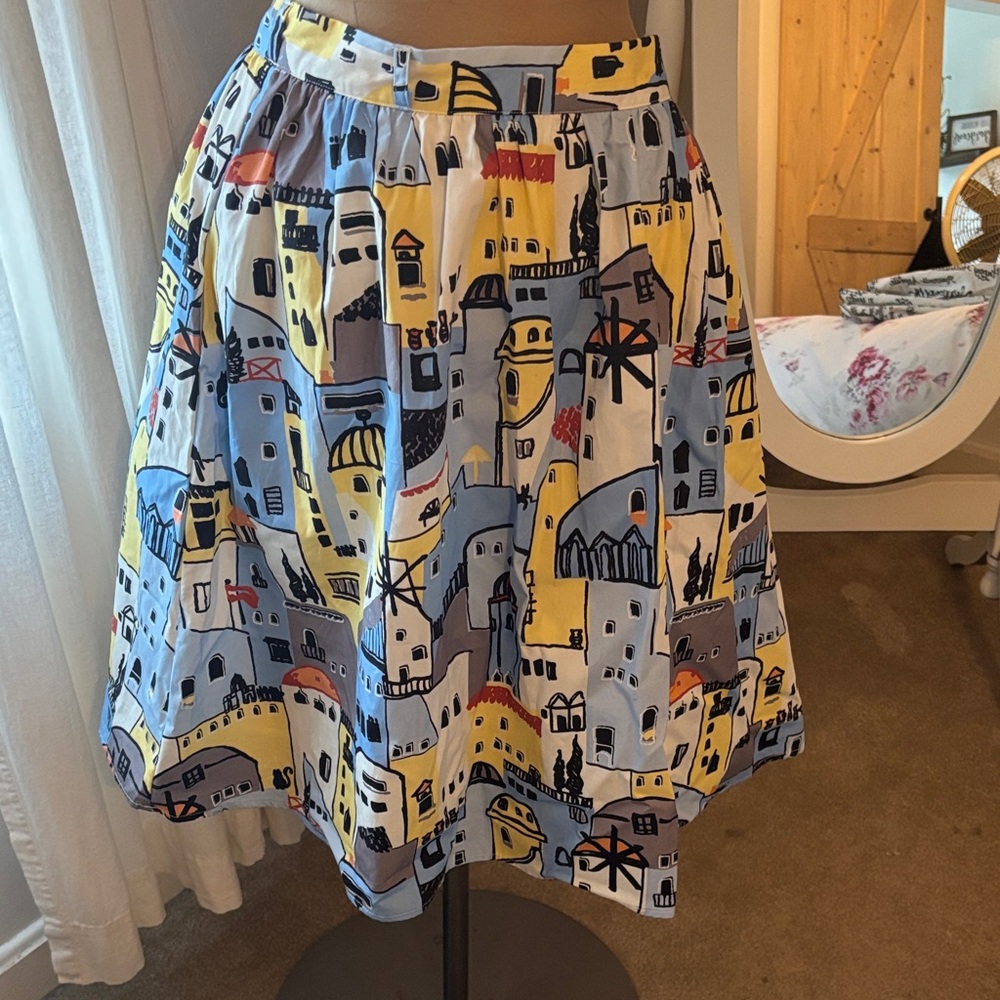 Modcloth Multicolor Cityscape Midi Skirt